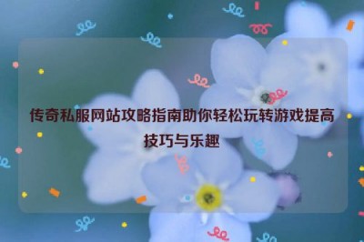 传奇私服网站攻略指南助你轻松玩转游戏提高技巧与乐趣