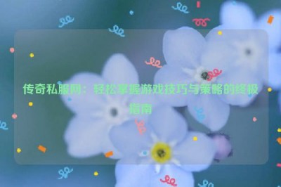 传奇私服网：轻松掌握游戏技巧与策略的终极指南