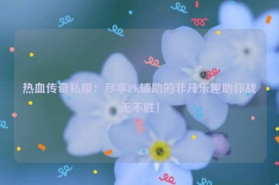 热血传奇私服：尽享PK辅助的非凡乐趣助你战无不胜！