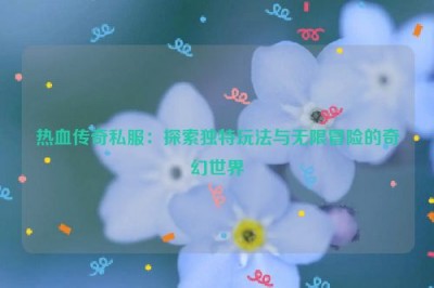 热血传奇私服：探索独特玩法与无限冒险的奇幻世界