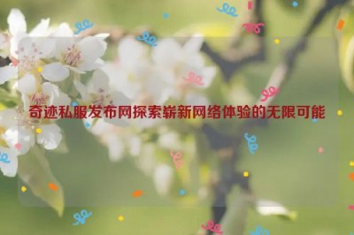 奇迹私服发布网探索崭新网络体验的无限可能