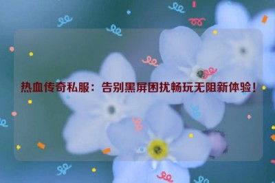 热血传奇私服：告别黑屏困扰畅玩无阻新体验！