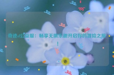 奇迹sf公益服：畅享无限乐趣开启你的冒险之旅！