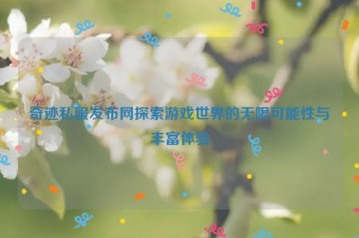 奇迹私服发布网探索游戏世界的无限可能性与丰富体验