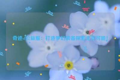 奇迹sf公益服：打造梦幻装备探索无尽可能！