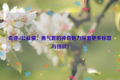 奇迹sf公益服：勇气套的神奇魅力探索更多惊喜与挑战！