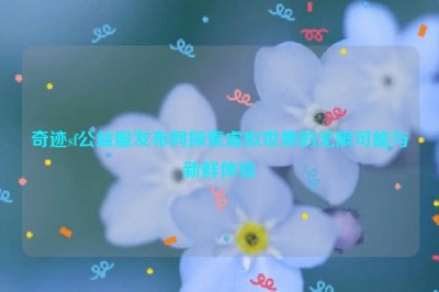 奇迹sf公益服发布网探索虚拟世界的无限可能与新鲜体验