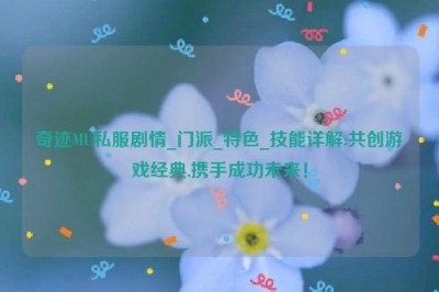 奇迹MU私服剧情_门派_特色_技能详解:共创游戏经典,携手成功未来！