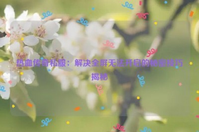 热血传奇私服：解决全屏无法开启的秘密技巧揭秘