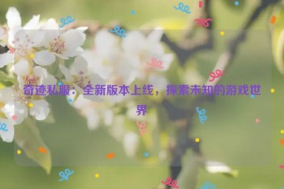 奇迹sf：全新版本上线，探索未知的游戏世界