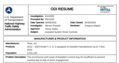 美国监管发布特斯拉Autopilot调查总结报告：系统存“关键安全缺口”