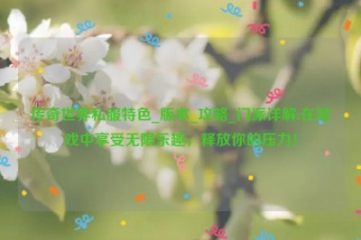 传奇世界私服特色_版本_攻略_门派详解:在游戏中享受无限乐趣，释放你的压力！