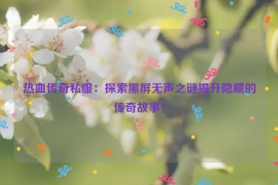 热血传奇私服：探索黑屏无声之谜揭开隐藏的传奇故事！