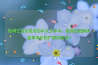 如何在浩如烟海的中文汉字中，选择合适的标题来满足用户搜索需求？