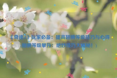 《奇迹sf》玩家必备：提高翅膀等级技巧与心得(翅膀等级攀升：绝妙技巧大揭秘！)