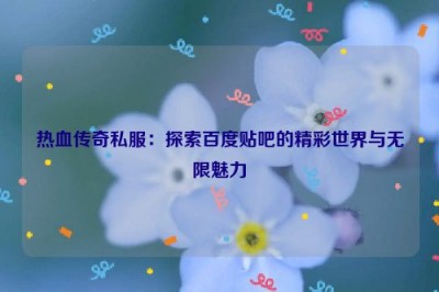 热血传奇私服：探索百度贴吧的精彩世界与无限魅力