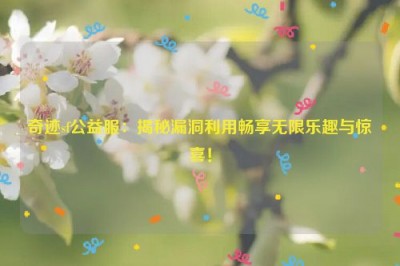 奇迹sf公益服：揭秘漏洞利用畅享无限乐趣与惊喜！