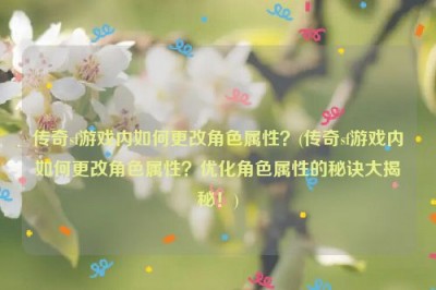 传奇sf游戏内如何更改角色属性？(传奇sf游戏内如何更改角色属性？优化角色属性的秘诀大揭秘！)