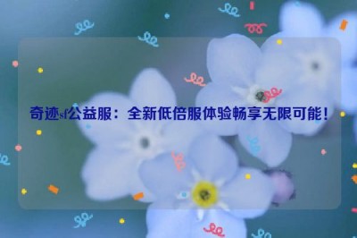 奇迹sf公益服：全新低倍服体验畅享无限可能！