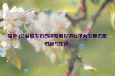 奇迹sf公益服发布网探索新兴游戏平台发现无限可能与乐趣。