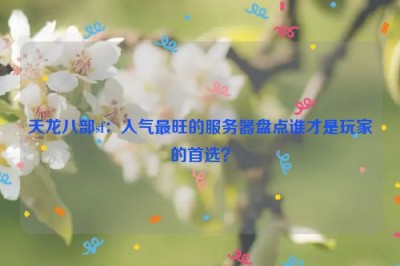 天龙八部sf：人气最旺的服务器盘点谁才是玩家的首选？