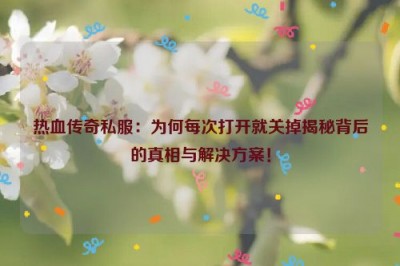 热血传奇私服：为何每次打开就关掉揭秘背后的真相与解决方案！