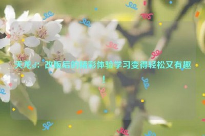 天龙sf：改版后的精彩体验学习变得轻松又有趣！