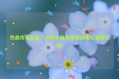 热血传奇私服：沉浸于暗黑修仙的魔幻冒险世界