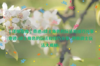 【详细指南】奇迹sf战士角色的玩法和技巧分享(奇迹sf战士角色的玩法和技巧分享  终极战士玩法大揭秘)