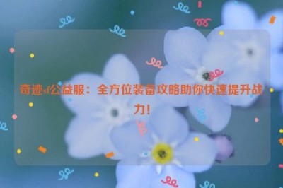 奇迹sf公益服：全方位装备攻略助你快速提升战力！