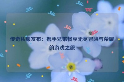 传奇私服发布：携手兄弟畅享无尽冒险与荣耀的游戏之旅