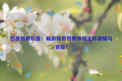 热血传奇私服：畅游传奇世界体验无尽激情与冒险！