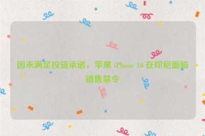 因未满足投资承诺，苹果 iPhone 16 在印尼面临销售禁令