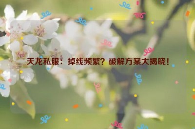 天龙私服：掉线频繁？破解方案大揭晓！