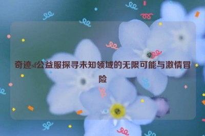 奇迹sf公益服探寻未知领域的无限可能与激情冒险