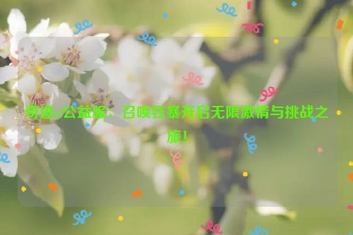 奇迹sf公益服：召唤狂暴开启无限激情与挑战之旅！