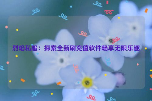 烈焰私服：探索全新刷充值软件畅享无限乐趣