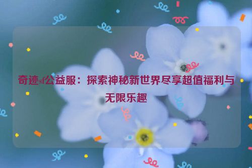 奇迹sf公益服：探索神秘新世界尽享超值福利与无限乐趣