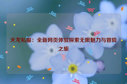 天龙私服：全新网页体验探索无限魅力与冒险之旅