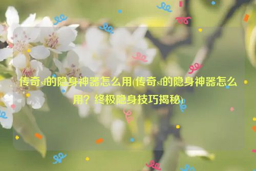 传奇sf的隐身神器怎么用(传奇sf的隐身神器怎么用？终极隐身技巧揭秘)