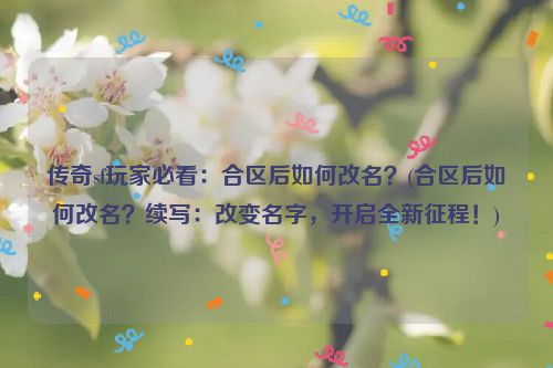 传奇sf玩家必看：合区后如何改名？(合区后如何改名？续写：改变名字，开启全新征程！)