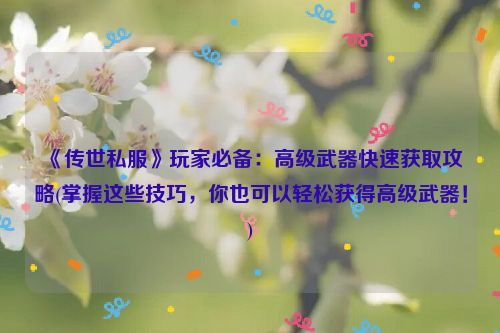 《传世私服》玩家必备：高级武器快速获取攻略(掌握这些技巧，你也可以轻松获得高级武器！)