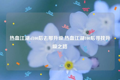 热血江湖sf100后去那升级,热血江湖100后寻找升级之路