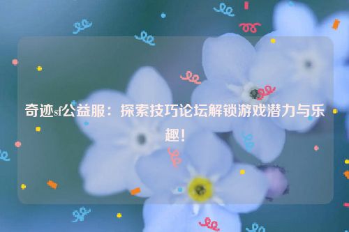 奇迹sf公益服：探索技巧论坛解锁游戏潜力与乐趣！