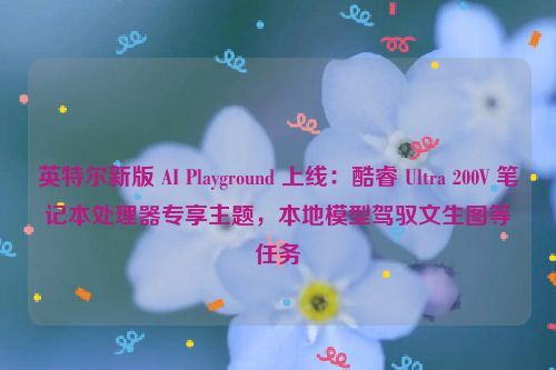 英特尔新版 AI Playground 上线：酷睿 Ultra 200V 笔记本处理器专享主题，本地模型驾驭文生图等任务