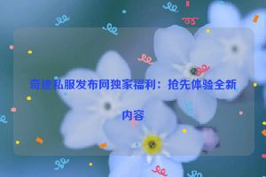 奇迹私服发布网独家福利：抢先体验全新内容