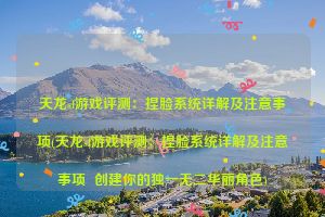 天龙sf游戏评测：捏脸系统详解及注意事项(天龙sf游戏评测：捏脸系统详解及注意事项  创建你的独一无二华丽角色)