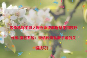 传奇私服手游之魔石系统解析及使用技巧分享(魔石系统：玩转传奇私服手游的关键技巧！)