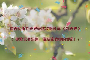 传奇私服九天界玩法攻略分享(《九天界》：探索无尽乐趣，做玩家心中的传奇！)