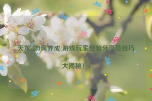 天龙sf如何养成(游戏玩家经验分享及技巧大揭秘！)